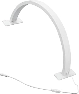 Lash Light for Eyelash Extensions,22in 25W Desktop Half Moon Dimmable Rotatable Lash Lamp for Beauty Skincare Eyebrows Nail Art (UK Plug)
