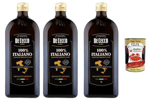 Huile d’Olive Extra Vierge 100% Italienne De Cecco Lot Cuisson