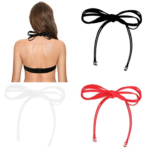 Image of Halter Neck Bra Straps Replacement Swimsuit Bathing Suit Self Tie-knot Adjustable Detachable Spare Bra Straps