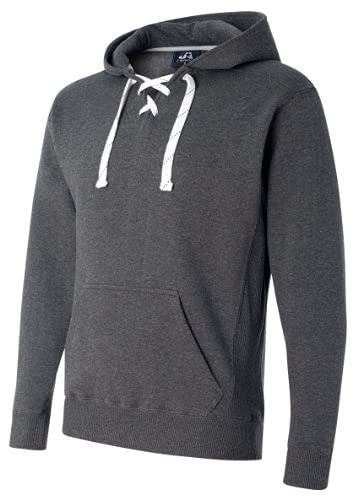 J America Comfortable Sport Lace Hooded Sweatshirt_Charcoal Heather_X-Large #TOP20