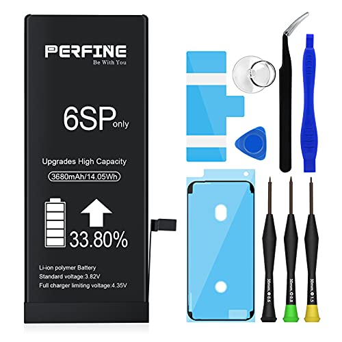 PERFINE Remplacement Batterie pour iPhone 6S Plus avec Kits de réparation 3680mAh A1699 A1634 A1687 Cover