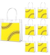 24Pcs Softball Clear PVC Gift Bags with Handles Bulk Sport Goodie Treat Candy Bags Softball Theme...
