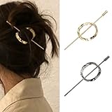 Brinie Hair Bun Cuff Gold Hair Sticks Vintage Hair Bun Holder Circle Hair Pins Metal Hair Bun Cage Hair Accessories for Women and Girls (Pack of 2)