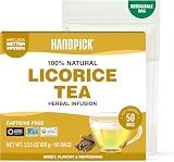 Picture of HANDPICK, Licorice Root Tea Bags (50 Count, 2g/tea bag) Licorice Tea | Non-GMO, Caffeine Free | Goodness of Cinnamon, Blackpepper, Clove, Cardamom & Ginger