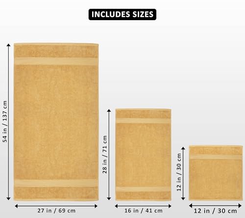 Image of Utopia Towels 8 Piece Luxury Towel Set - Majestic Plush, Super Absorbent & Quicker-to-Dry, Thick 100% Ring Spun Cotton Towels for Bathroom, Spa & Hotel - 2 Bath, 2 Hand, 4 Washcloths, Champagne