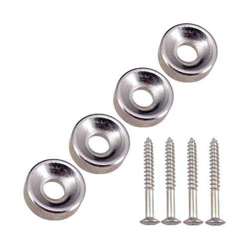 4 casquillos y pernos de montaje para cuello de guitarra, casquillos de montaje fijos para el cuerpo de la guitarra, virolas de tornillo de montaje fáciles de usar