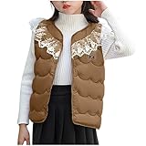 Girls' Down Vest Lightweight Sleeveless Cute Print Jacket Button Down Puffer Down Vests Winter Fashion Padded Coat