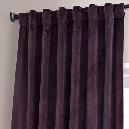 Image of HPD Half Price Drapes Signature Plush Velvet Blackout Curtains for Bedroom (1 Panel), 50W X 108L Hotel Black Out Curtains for Living Room, Thermal Insulated Blackout Curtains for Windows, Plum Blossom