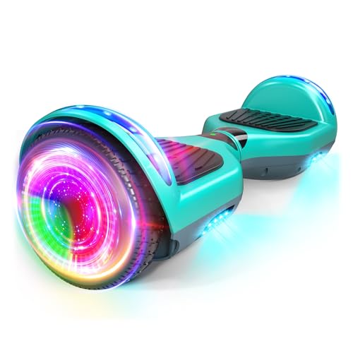 SISGAD Hoverboard, Self Balancing Scooters 6,5 Pulgadas Hoverboard Hover Scooter Board con música Bluetooth, Luces LED y Potente Motor para niños y Adolescentes