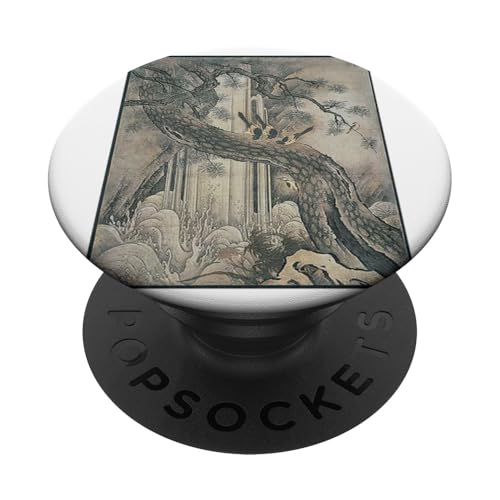 Flor pájaro arte japonés retro vintage arte clásico regalo idea PopSockets PopGrip Adhesivo