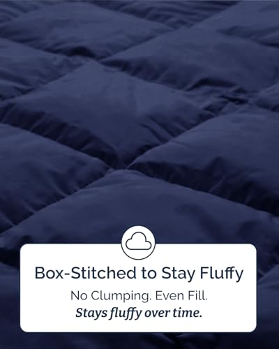Image of Twin Size, Navy Blue Alternative Down Comforter - Warm, Lightweight & Breathable Hotel Quality Bedding Set for Men, Women, Kids & Teens - All Season Oversized Cooling Microfiber Duvet Insert Comforter