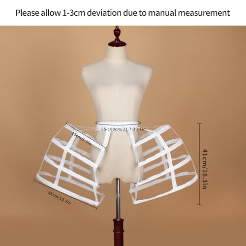Pannier Petticoat Bustle Cages Skirt Women Victorian Dress Hoop Skirt,Double side Bustle Birdcage Underskirt3