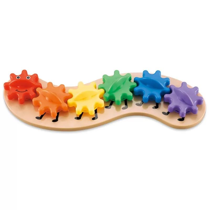 Rainbow Caterpillar Gear Baby Toy - Sensory Toys for Toddlers & Babies with 6 Interchangeable Gears, Cause and Effect Kids Toys, Spinning...