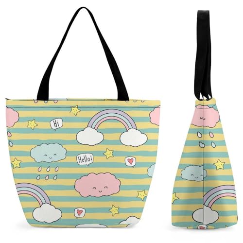 Sac de voyage étoiles arc-en-ciel léger et spacieux pour femmes