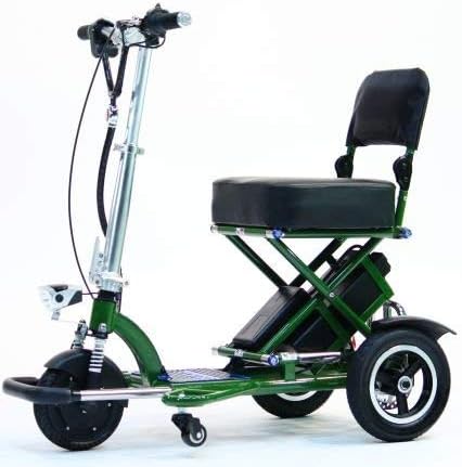 TRIAXE Sport Foldable Electric Mobility Scooter + Cane & Cup Holder (Green)