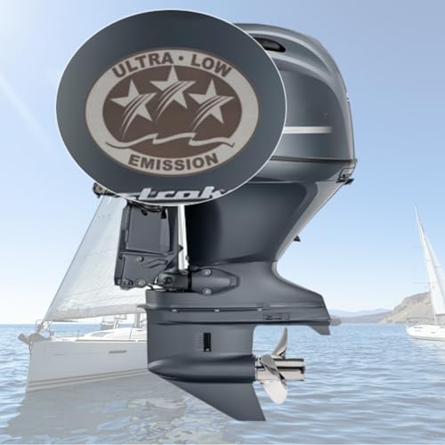 Image of Outboard Motor Low Emission 3 Star California Sticker Decal for Mercury | 3.58 x 2.4 Inch, Also Fit Yamaha, Suzuki, Honda, Johnson Evinrude and most Brand Motors