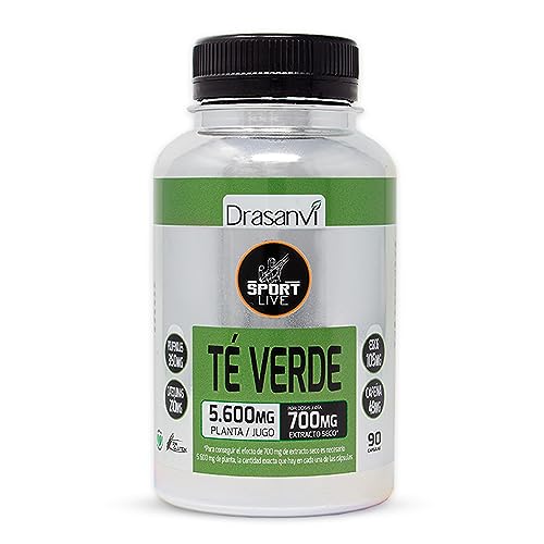 SPORT LIVE TÉ VERDE by DRASANVI - Aporte de vitamina C + L - teanina + Polifenoles + Catequinas - VEGANO - SIN GLUTEN - 90 cápsulas