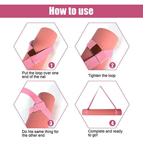 Hiinherse Yoga Mat Strap,Yoga Mat Holder,The Straps For Yoga Mat Carrier And Exercise Mat (63Inch, Watermelon Powder) #TOP3