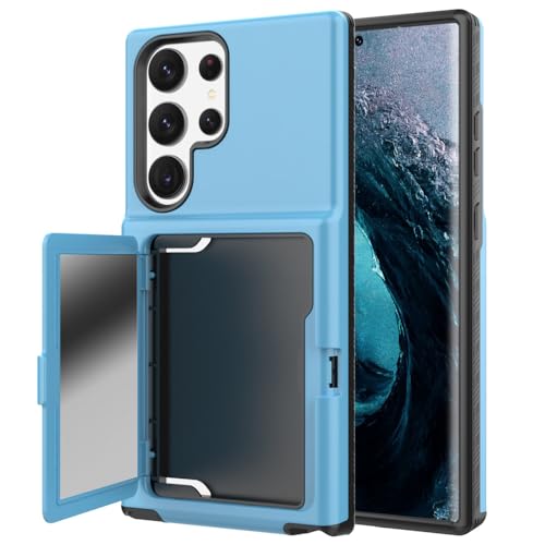 Coque Galaxy S23 Ultra antichoc avec porte-cartes et miroir intégré protection chutes