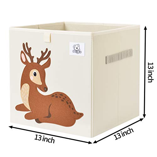 Clcrobd Foldable Animal Cube Storage Bins Fabric Toy Box/Chest/Organizer For Toddler/Kids Nursery, Playroom, 13 Inch (Deer) #TOP1