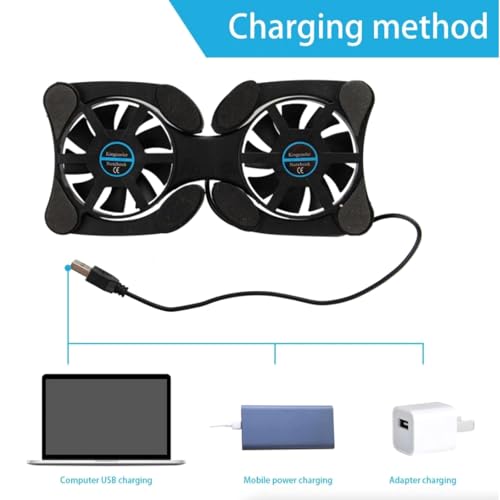 Base portátil con 2 ventiladores USB para laptop miniatura 7
