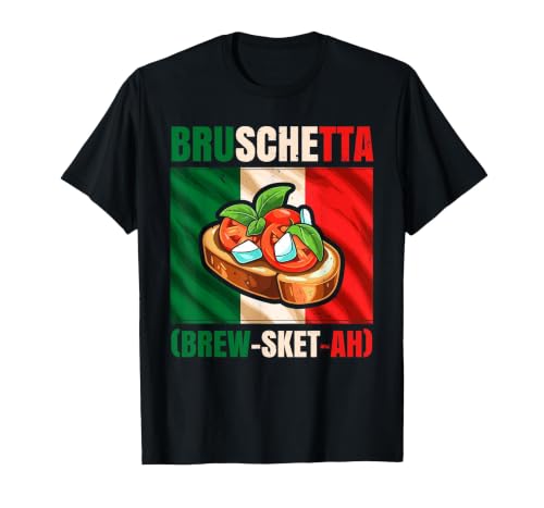 Bruschetta Italian Food Lover Foodie Garlic Bread T-Shirt, Men, Black,
