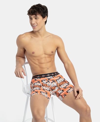 Image of Jockey NY03 Men's Super Combed Cotton Elastane Stretch Printed Boxer Brief with Ultrasoft Waistband (Prints May Vary)