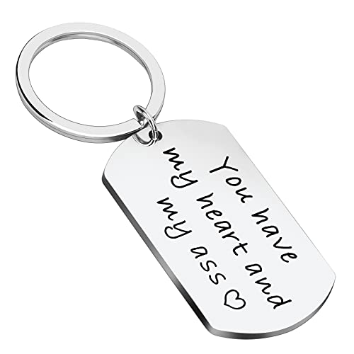 Valentines Day Keychain Gifts for Husband Boyfriend from Girlfriend Wife, Funny Keychain Gifts for Valentines Day Wedding Anniversary Birthday, Couple Pendent Keyring Gifts for Women Men Her Him