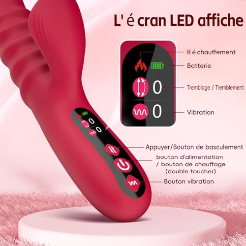 Vibromasseur à poussée point G stimulateur clitoridien puissant 4en1