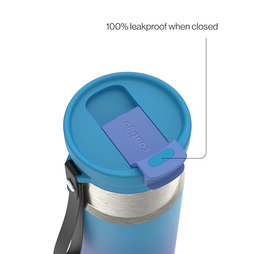 Image of Contigo DualSip 16 oz Compact Stainless Steel Vacuum-Insulated Water Bottle with 2-in-1 Leakproof Lid (Straw or Spout), BPA-Free & Lead-Free, Dishwasher Safe
