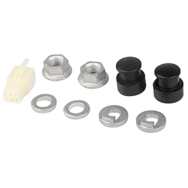 E-Bike Hub Motor Axle Kit, 12mm Shaft, Front Lock Nut with Washer and Cover, Electric Bicycle Wheel Accessories