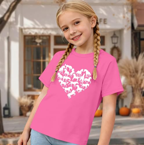 Image of Horse Shirts for Girls Love Horses Shirt Youth Horseback Riding Casual Animal Graphic Tees 8-15 Year Old