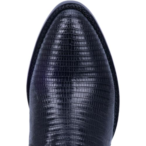 Image of Dan Post Mens Winston Lizard Embroidered Pull On Round Toe Dress Boots Mid Calf - Black