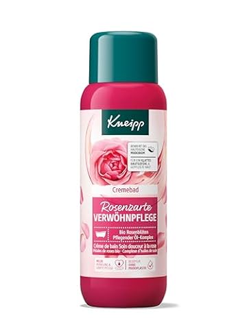 Kneipp Kremowa kąpiel z różami delikatna pielęgnacja – dodatek do kąpieli z wysokiej jakości ekstraktem z płatków róży ekologicznej i pielęgnującym kompleksem olejków – nadaje skórze uczucie gładkości