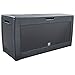 vounot Coffre de Rangement Exterieur 310L en PP 119 x 48 x 60 CM Fabriqué en Europe Style Polyrotin Anthracite