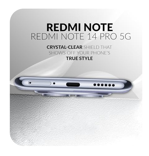 Image of Back Cover Case + Screen Protector for Redmi Note 14 Pro 5G | Transparent & Black Mobile Phone Back Case Cover for Redmi Note 14Pro | Camera Protection | Redmi Note 14 Pro 5G PC Black Case