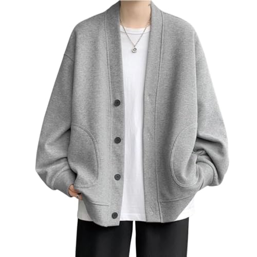 カーディガン メンズ 秋服 冬服 無地 オシャレ ボタン カジュアル 大きいサイズ 和風 Vネックジャケット シンプル オシャレ 防風 防寒 暖かい メンズ カーディガン