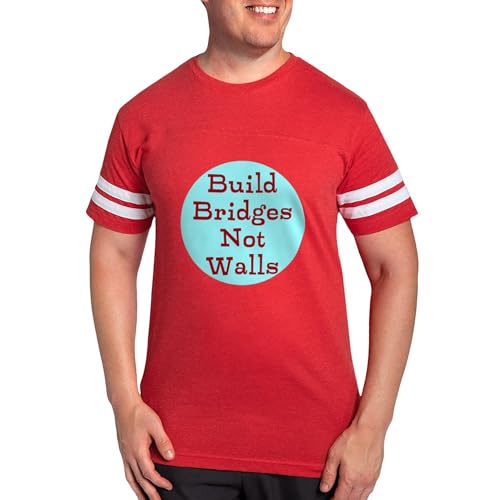 CafePress Build Bridges Not Walls Mens Football Shirt Men's Football T-Shirt Red