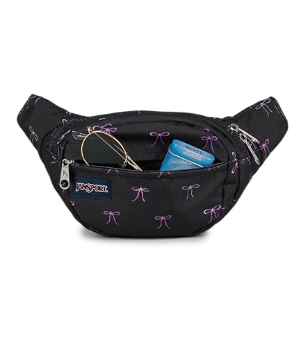 Image of JanSport Fifth Avenue Fanny Pack Crossbody Bags for Women, Men - Stylish, Durable Waist Bag with Adjustable Belt, Main Zippered Pocket, Quick Stash Pocket, Travel Essentials, Bad Bows