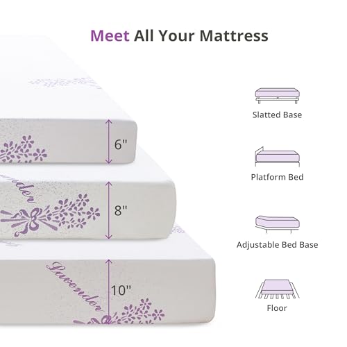 Image of EGOHOME 8 Inch Full Size Mattress, Medium Memory Foam Infused with Green Tea Gel, Pressure Relief, Body-Adapting Comfort, Bed in a Box, CertiPUR-US Certified