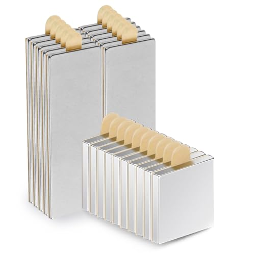 ZEPIQOR 20 Piezas Imánes de Neodimio, imanes potentes, imanes neodimio, Imanes Potentes Super Fuerte Rectángulo, Tiras de Iman Adhesivo para Refrigerador Magnético Armario se Cocina