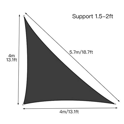 Voile d'ombrage triangulaire avec kit de fixation, protection solaire extérieure