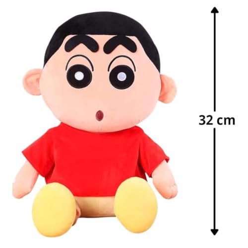 Image of Cute Shinchan Soft Toy Plush Doll - Super Soft Anime Cartoon Character Stuffed Toy for Kids & Babies, Hugging Pillow Cuddly Toy, Birthday Gift, Home Decor Soft Toy 30cm