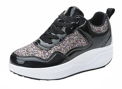 Sneakers Compensées Femmes Chaussures de Marche Amortissantes