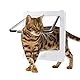 PETLESO Katzenklappe 4 Wege Magnet-Verschluss Klassische Katzentür, Leise Haustiertür mit Magnet, Winddicht und Regendicht katzenklappe innentür für Katzen (weiß)