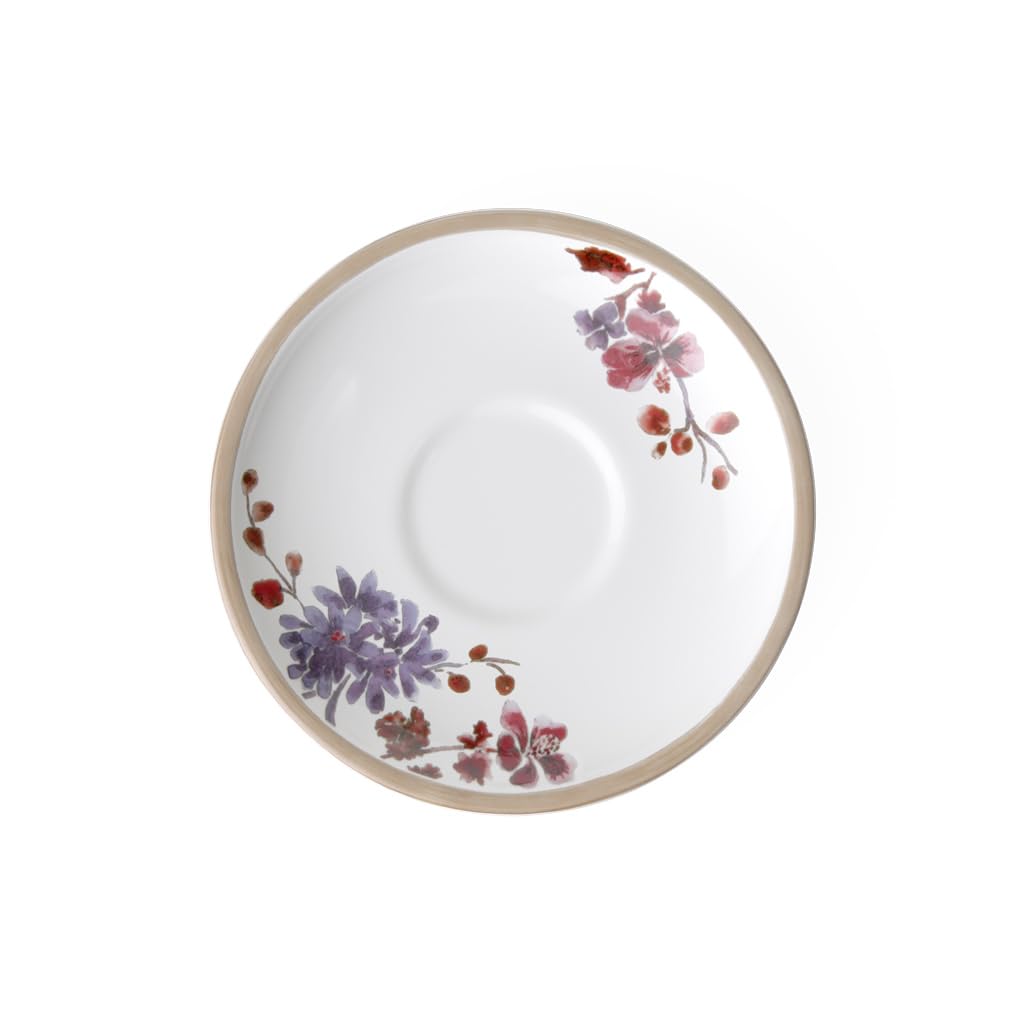 Artesano Provencal Lavender Tea Cup Saucer, 6.25 in, White/Multicolored