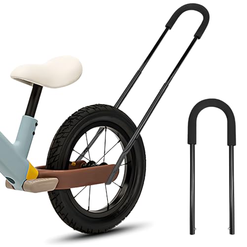 Absyrony Fahrradstange für Kinderfahrrad, 4 Hochhöhe Einstellbare Schiebestange Fahrrad Kinder, Fahrradstange, Fahrrad Schiebestange, Fahrrad Lernhilfe Stange, Schiebestange Fahrrad(Schwarz)