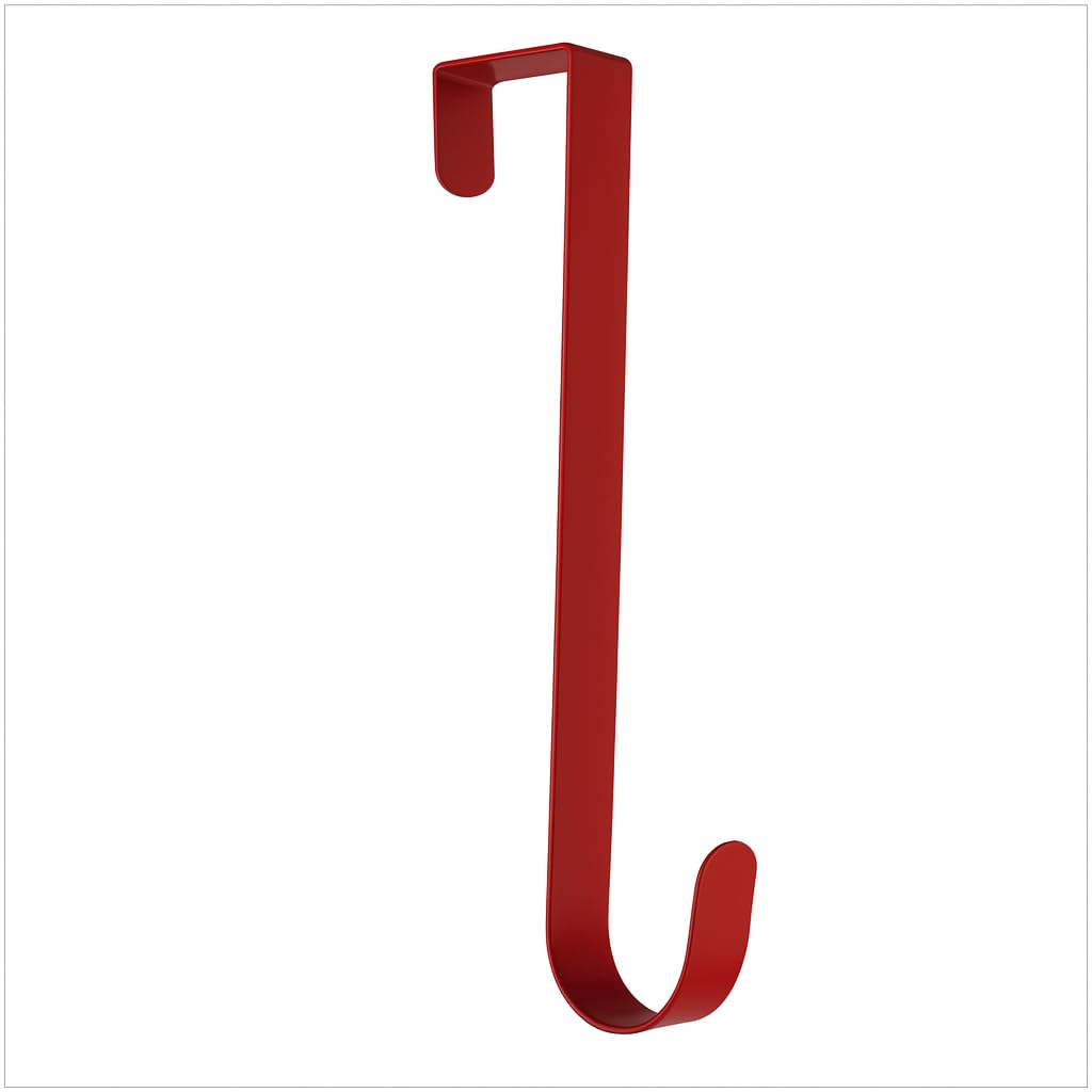 Floralcraft Red 13" Wreath Hook, Over Door Hanger Christmas Wreaths Hanging Hook