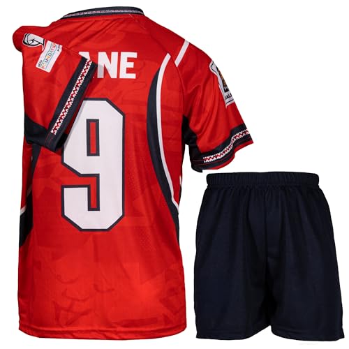 KISRAS Kinder Trikot Harry No #9 Sonderdesign Limitierte Auflage Fußball Trikot Shorts Kinder und Jugend Größe(Rot 140)
