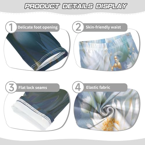 Toddler Girls Leggings Printed Yoga Pants Leggings Gold Ball White Flower for Kids3